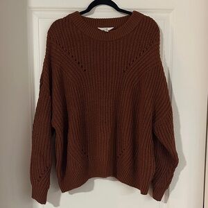 Terra & Sky Warm Brown Knit Crew Neck Sweater